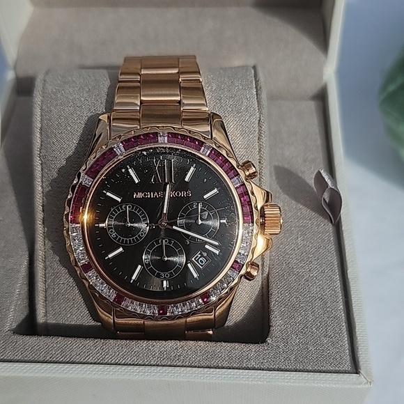 NWT MICHAEL KORS OVERSIZED EVEREST ROSE GOLD 42mm WATCH main image 4